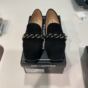 Karl Lagerfeld Black Flats Timeless Elegance